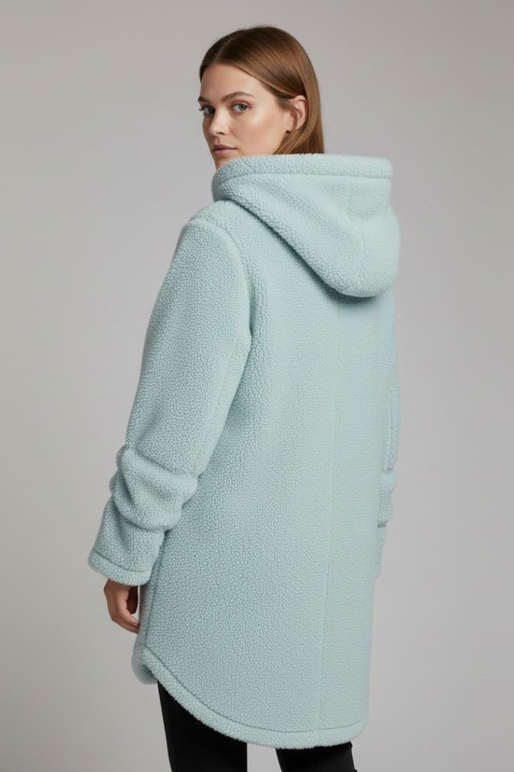 Women’s Jacket with Hood and Button Closure