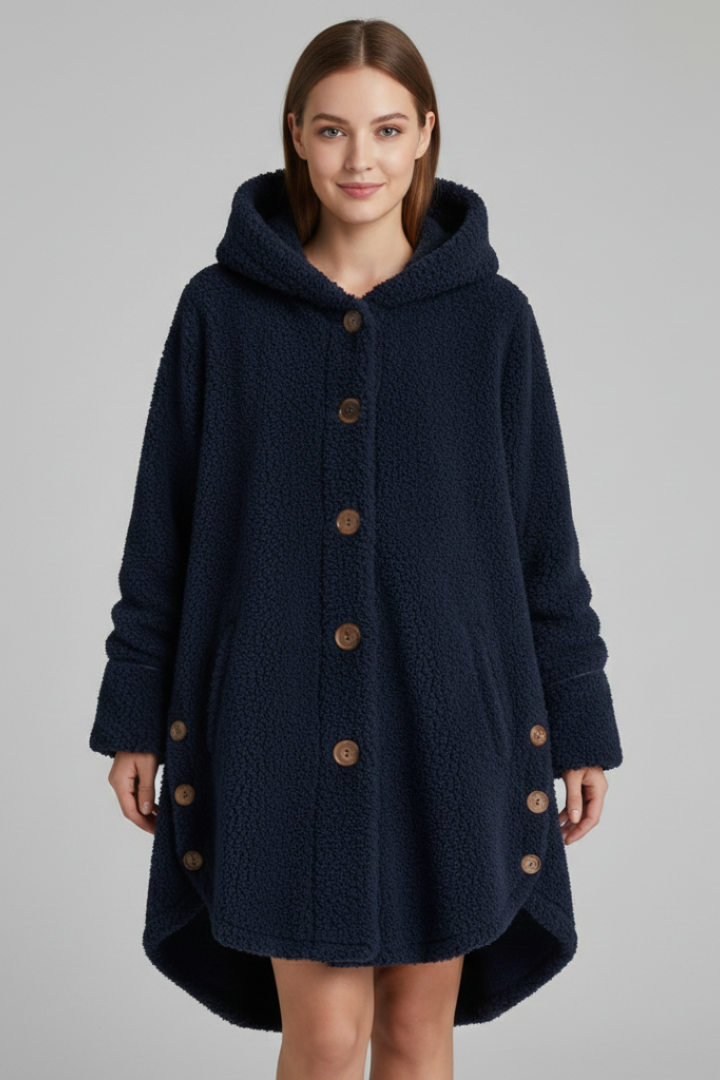 Women’s Jacket with Hood and Button Closure