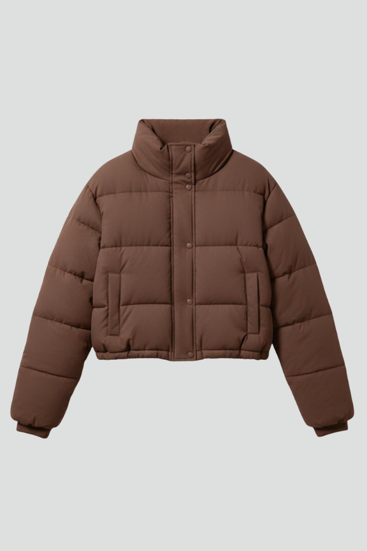 Women’s Jacket with Hood and Quilted Sleeves