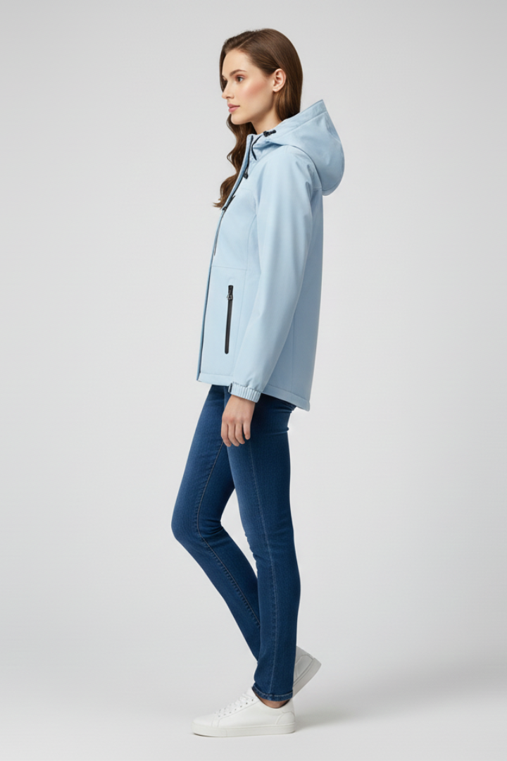 Women’s Jacket with Hood and Zippered Pockets