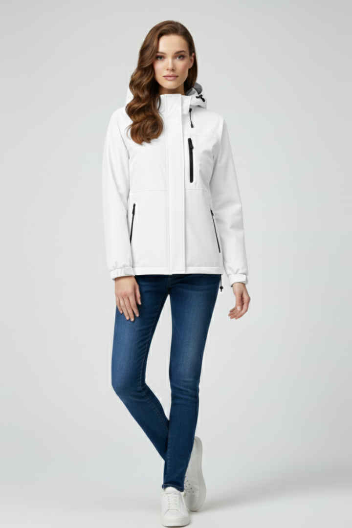Women’s Jacket with Hood and Zippered Pockets