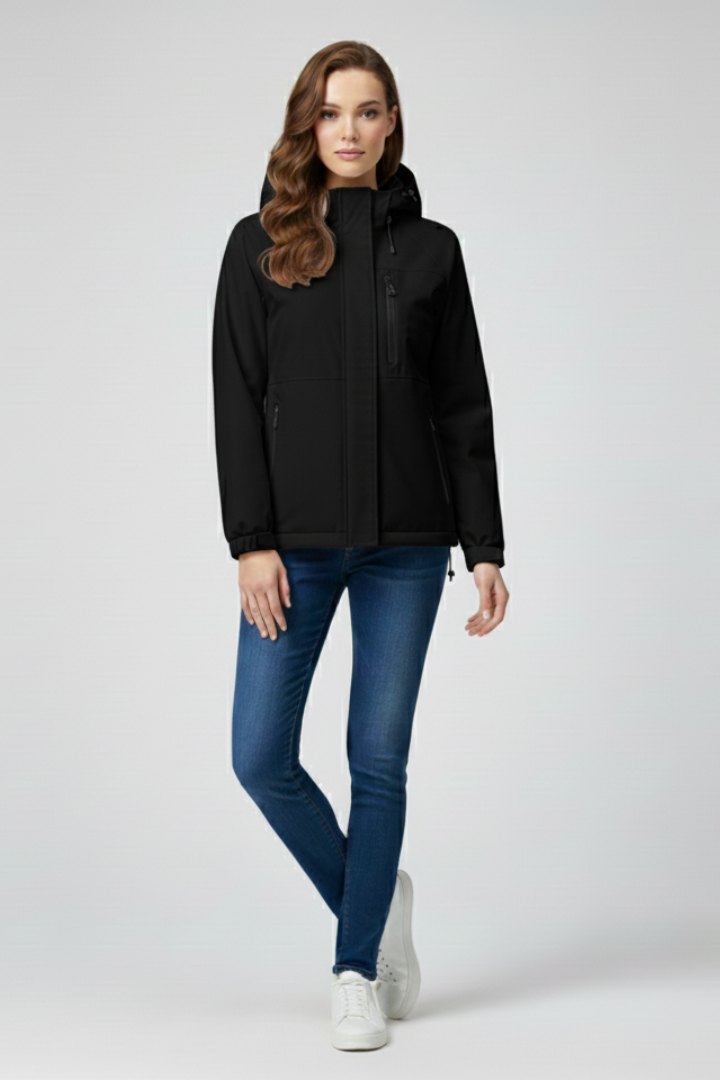 Women’s Jacket with Hood and Zippered Pockets