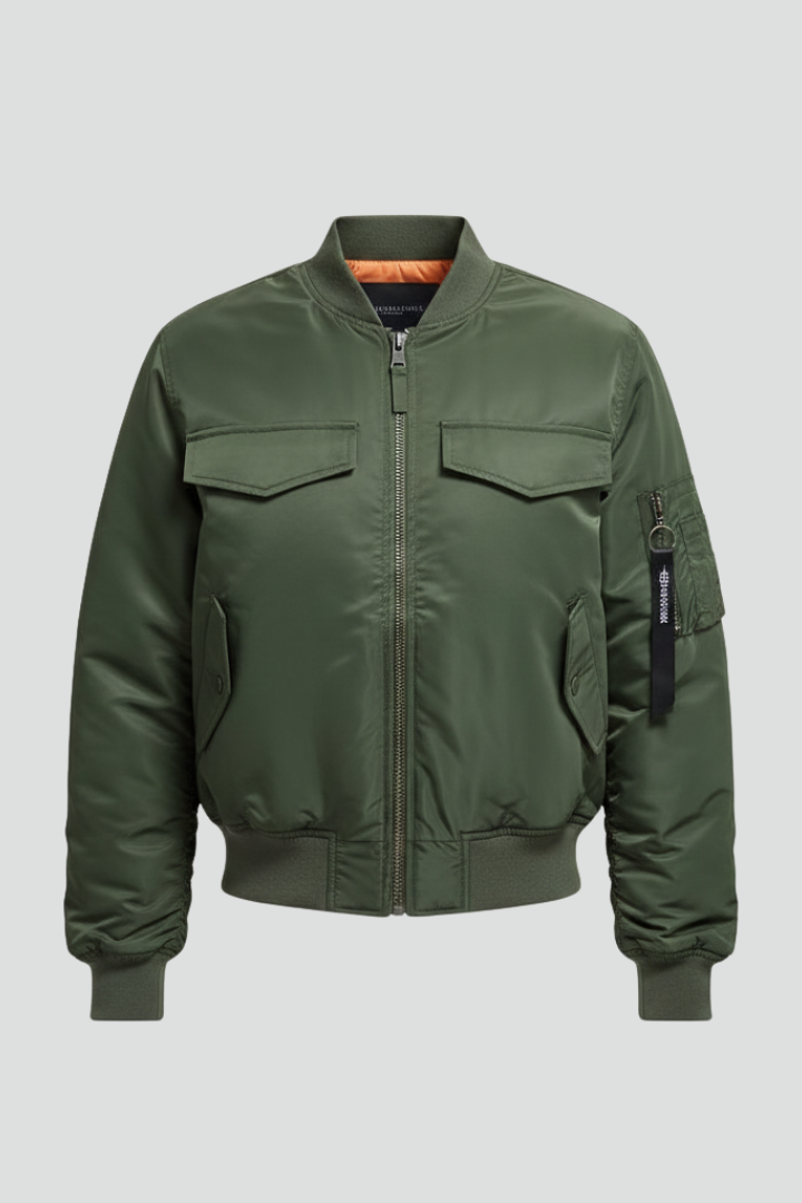 Women’s Jacket with Padded Surface and Zip Closure