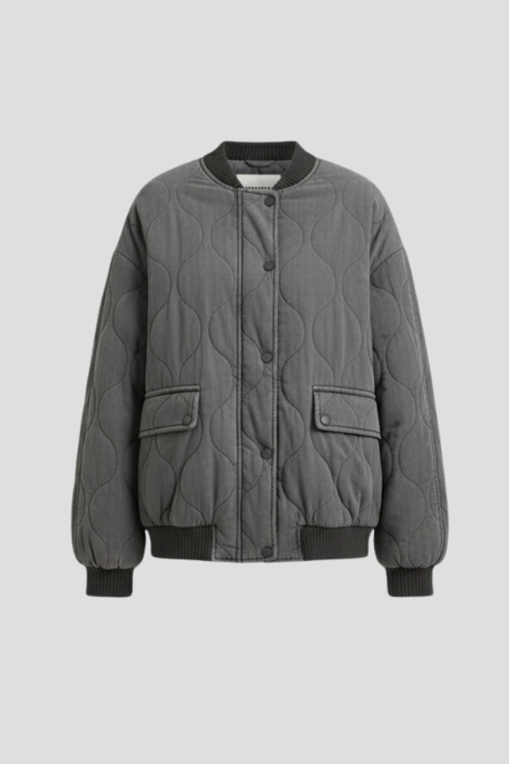 Women’s Jacket with Padded Surface and Zip Closure