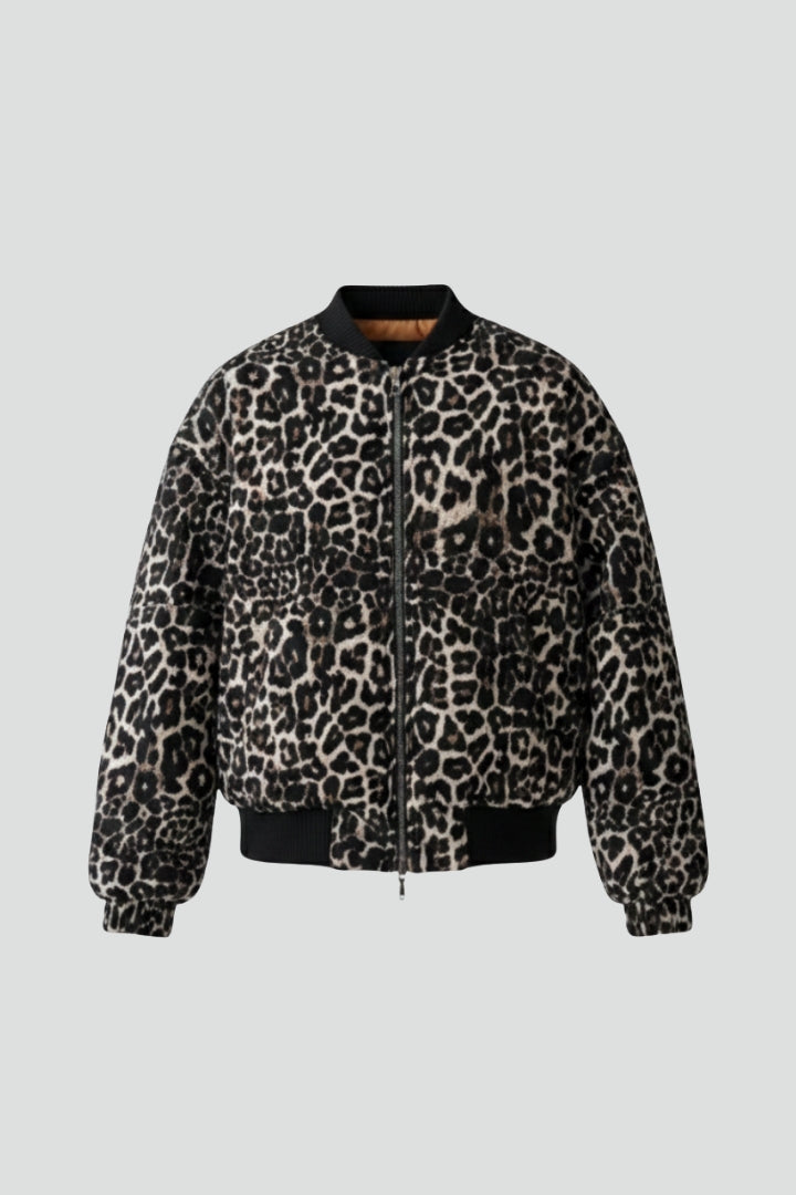 Women’s Jacket with Printed Surface and Zip Closure