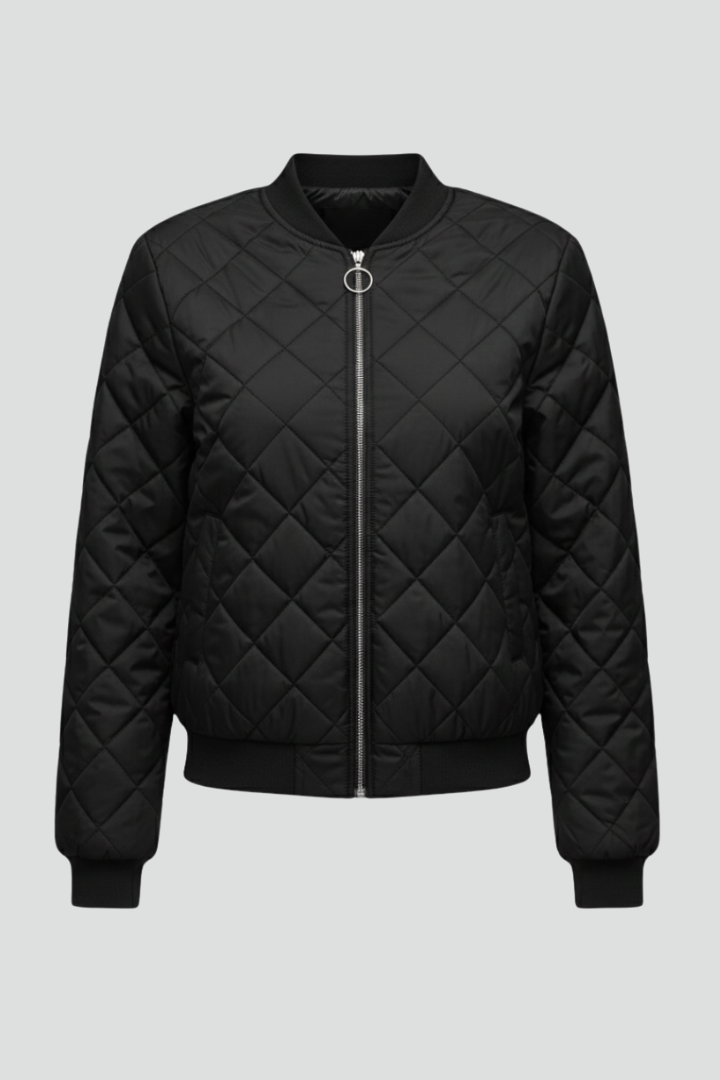 Women’s Jacket with Quilted Surface and Zip Closure