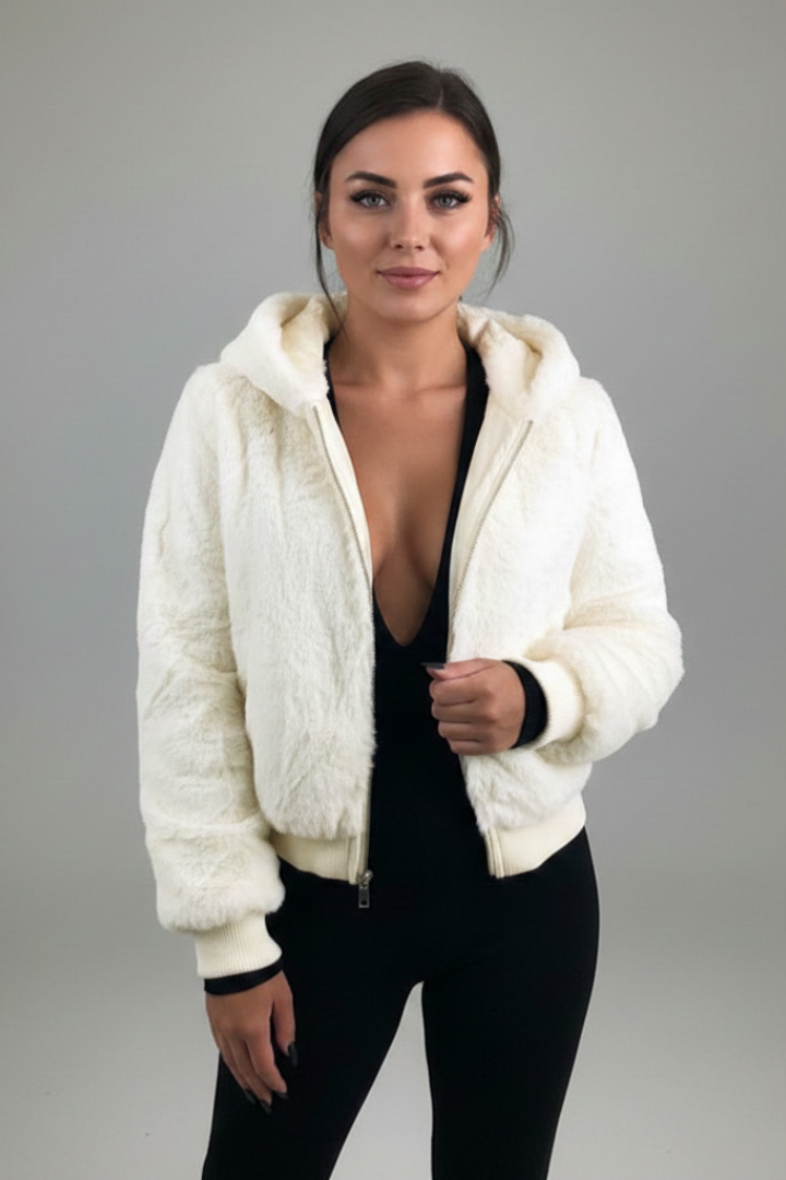 Women’s Jacket with Textured Surface and Zip Closure