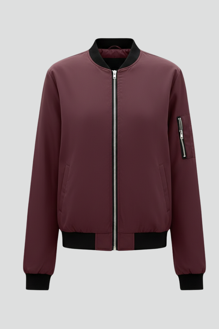 Women’s Jacket with Zip Closure and Elasticated Cuffs