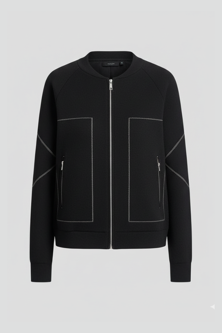 Women’s Jacket with Zip Closure and Front Patch Pockets