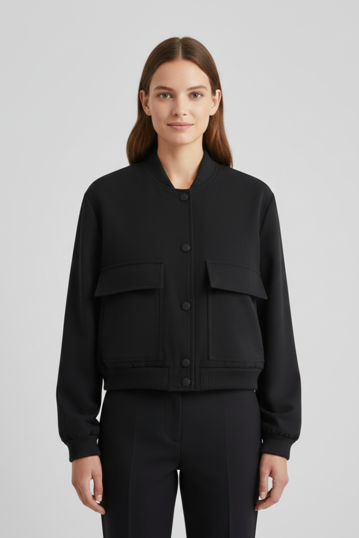 Women’s Jacket with Zip Detail and Sleeveless Design