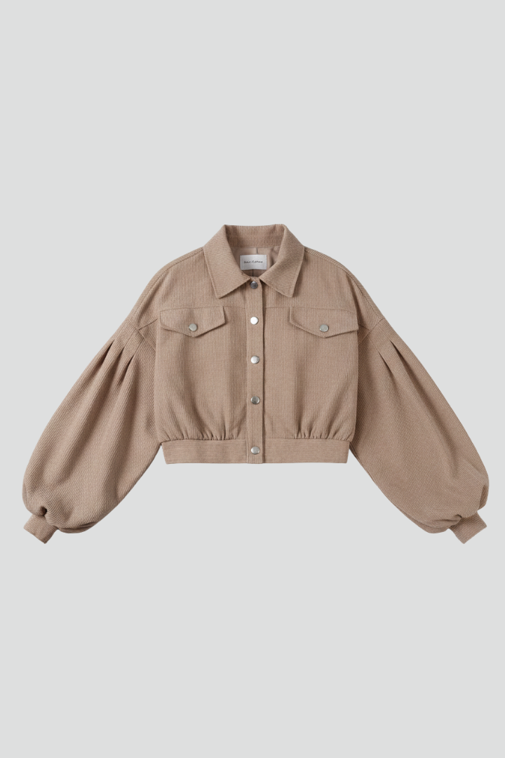 Women’s Jacket with Zip Fastening and Ribbed Hem