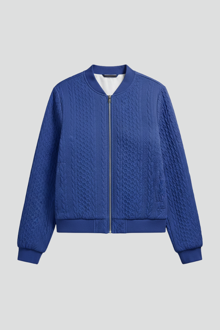 Women’s Jacket with Zipper and Textured Surface