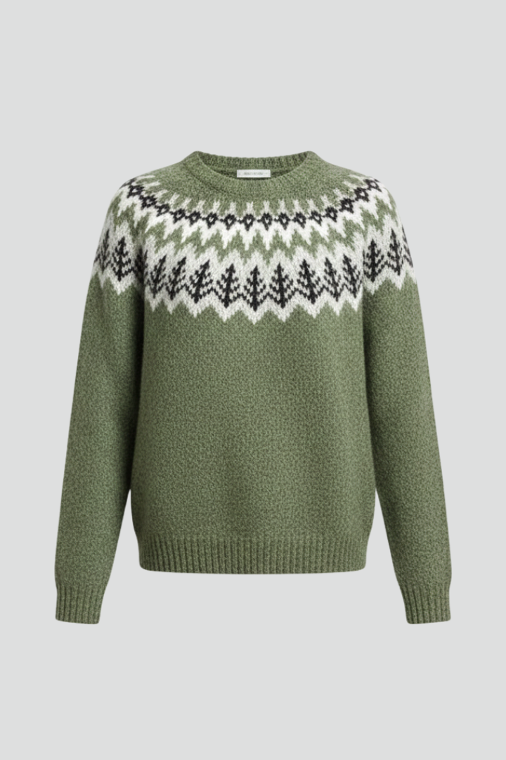 Women’s Jumper with Round Neck and Ribbed Surface