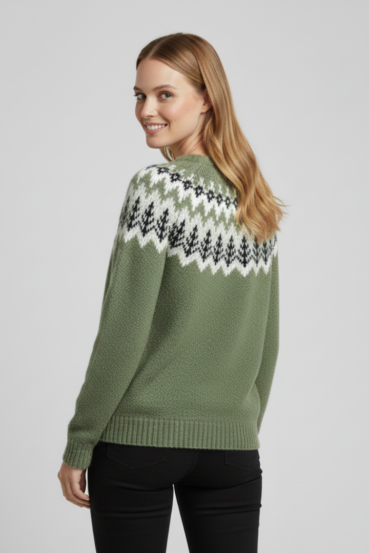 Women’s Jumper with Round Neck and Ribbed Surface