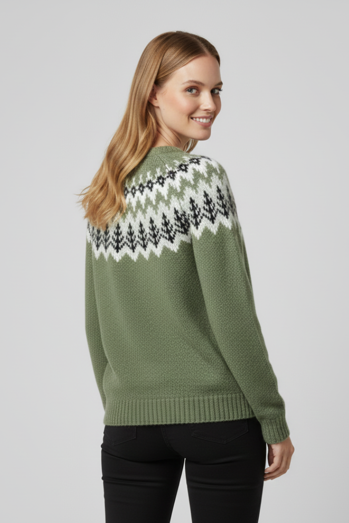 Women’s Jumper with Round Neck and Ribbed Surface