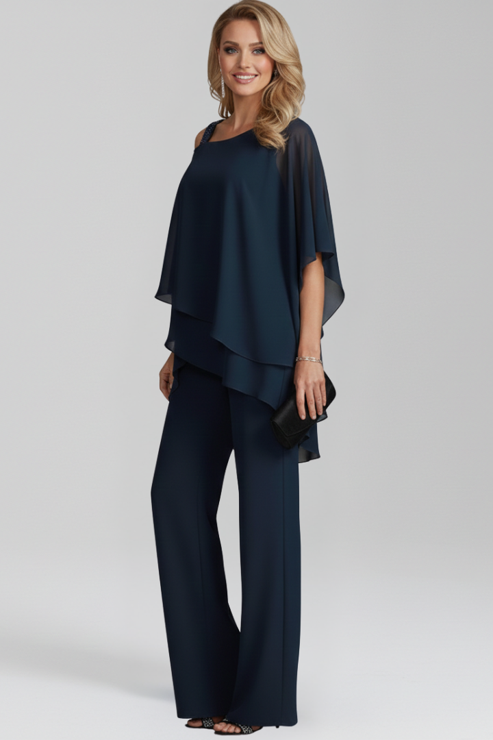 Women’s Jumpsuit with Cold Shoulder and Wide Legs