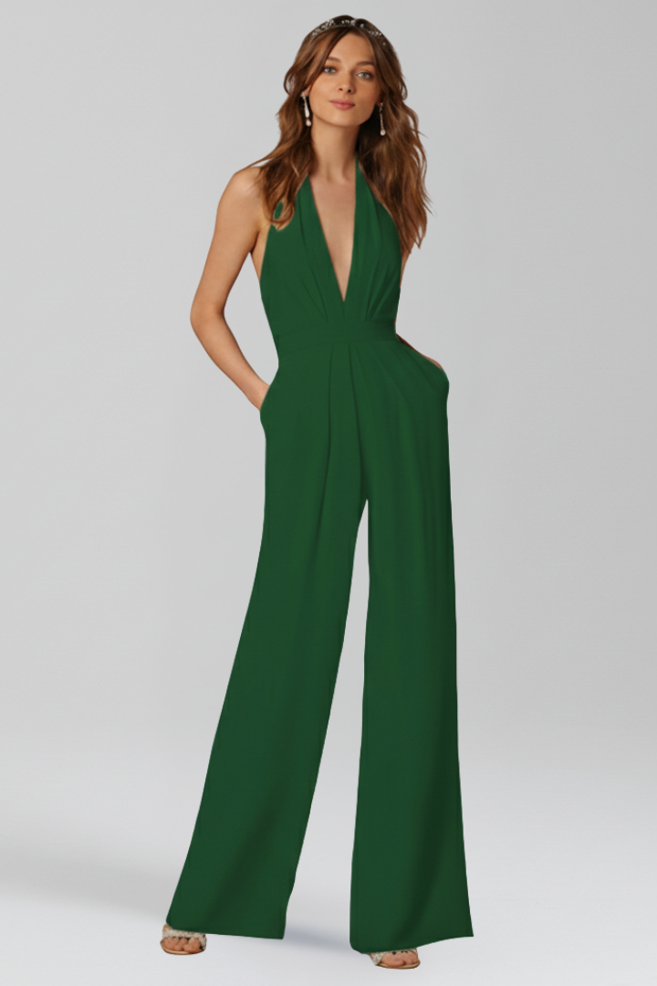 Women’s Jumpsuit with Halter Neck and Wide Legs