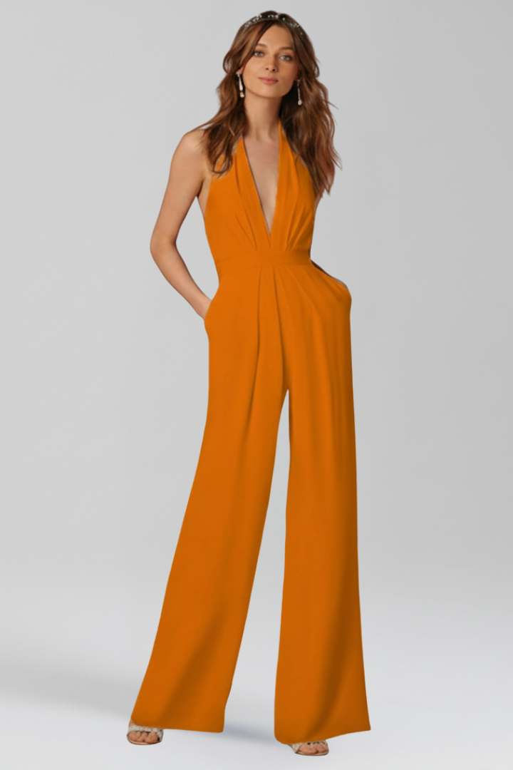 Women’s Jumpsuit with Halter Neck and Wide Legs