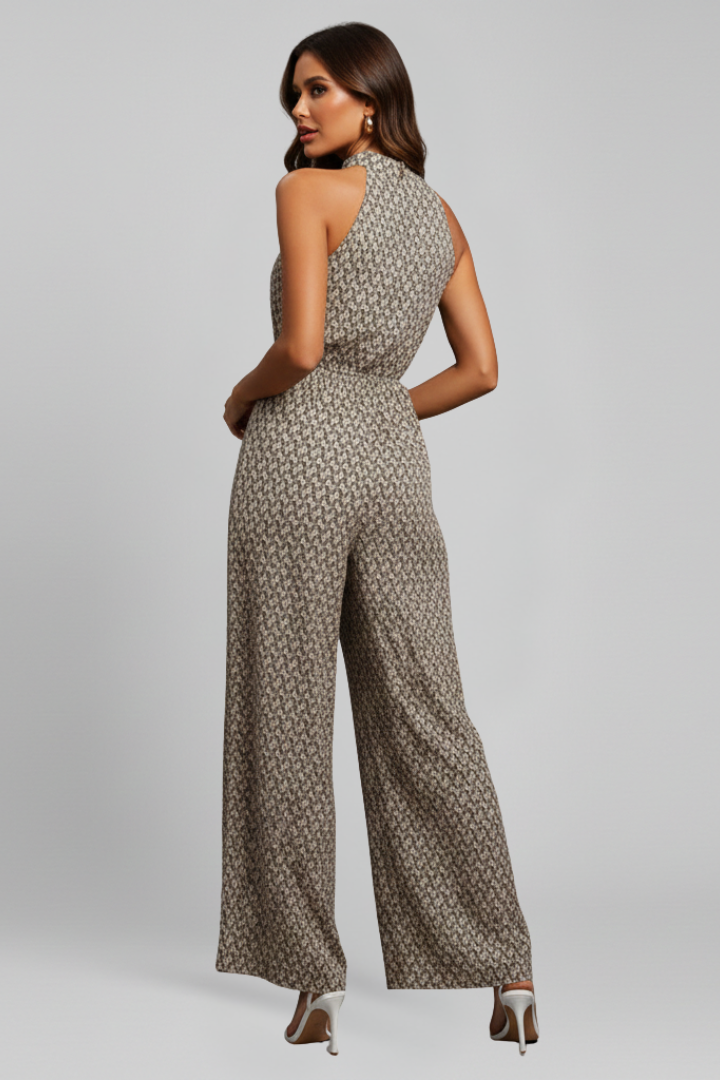 Women’s Jumpsuit with High Neckline and Wide Legs