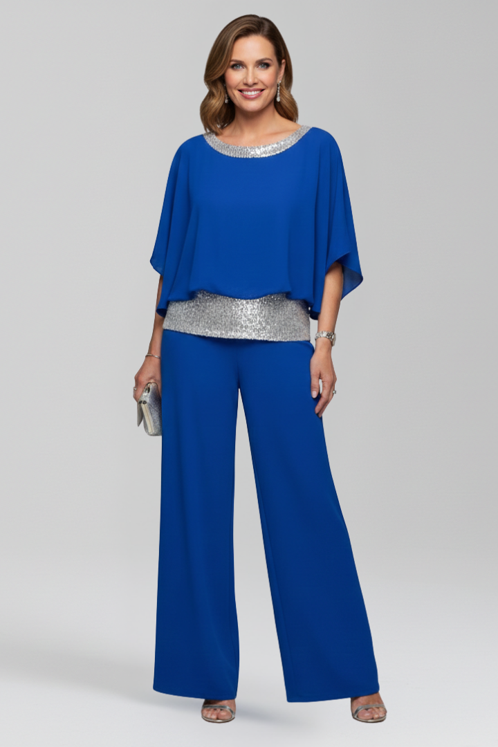 Women’s Jumpsuit with Layered Top and Textured Surface