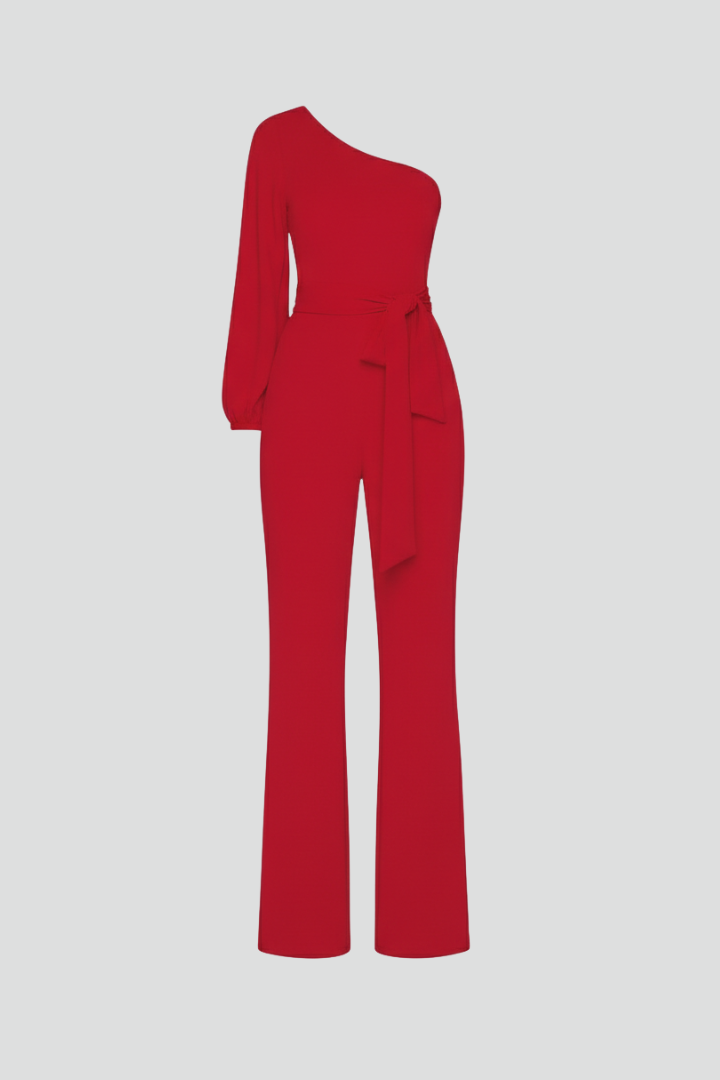 Women’s Jumpsuit with One Shoulder and Long Sleeve