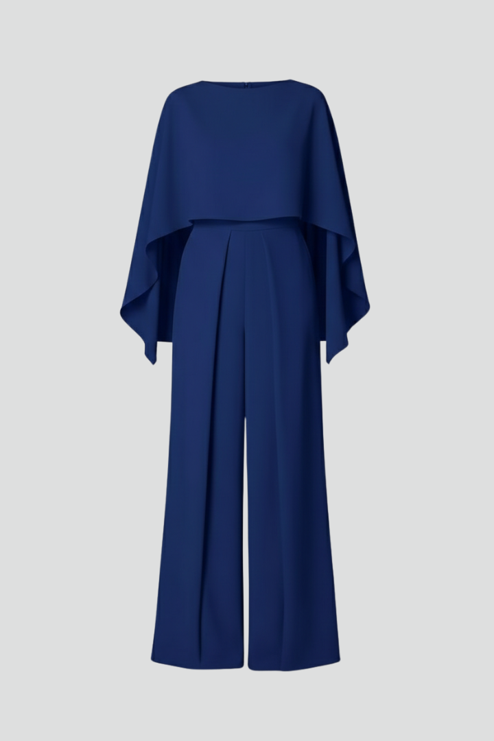 Women’s Jumpsuit with Round Neckline and Wide Legs