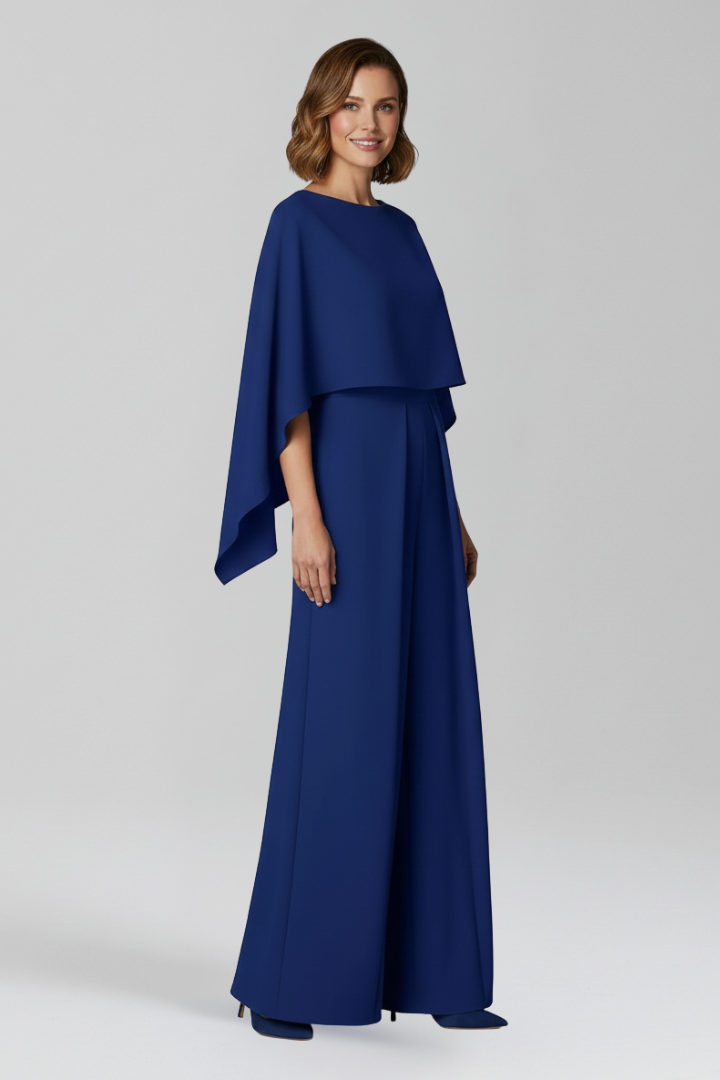 Women’s Jumpsuit with Round Neckline and Wide Legs