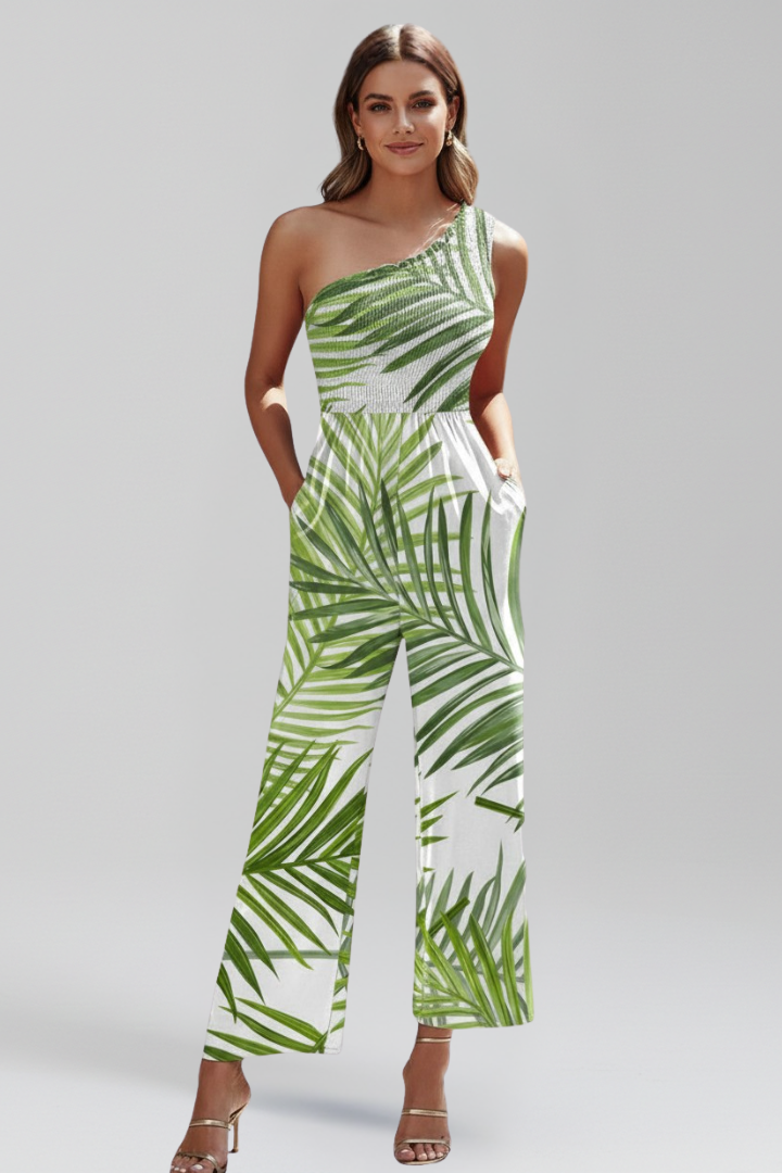 Women’s Jumpsuit with Scoop Neckline and Wide Legs