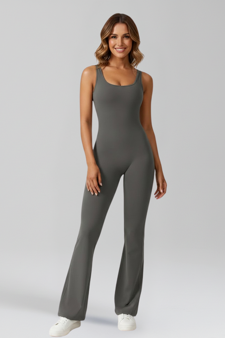 Women’s Jumpsuit with Sleeveless Cut and Flared Legs