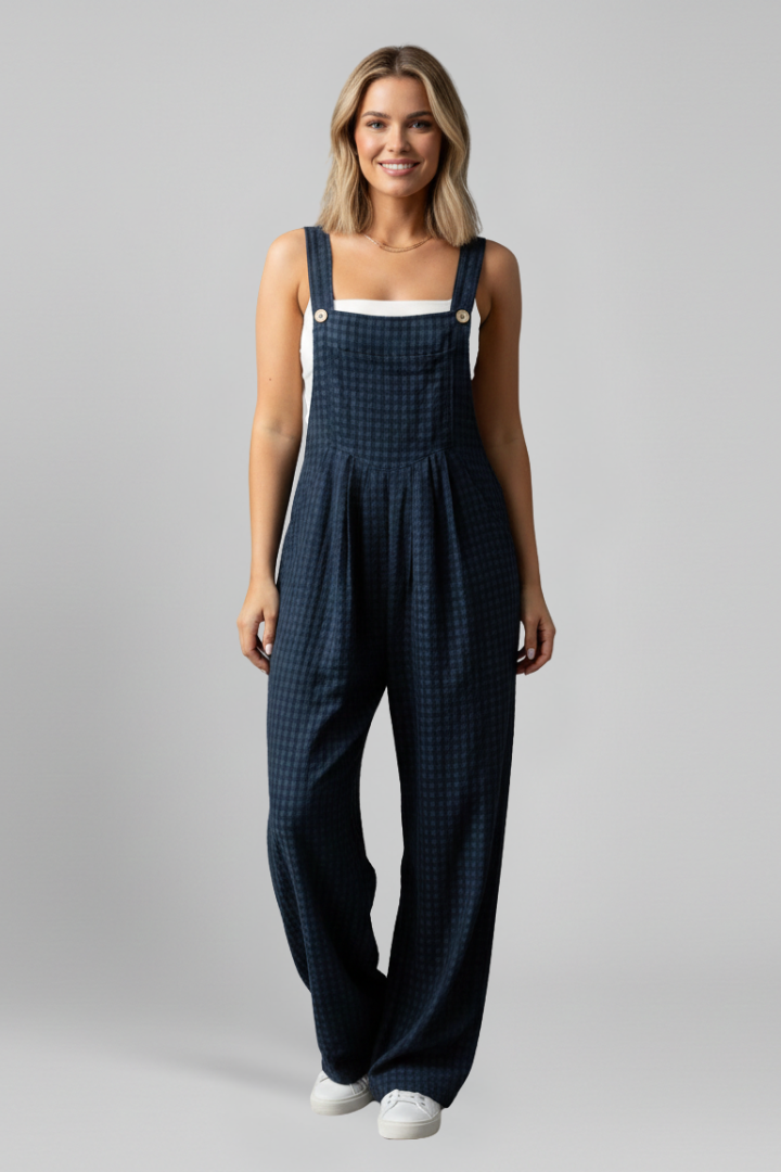 Women’s Jumpsuit with Spaghetti Straps and Printed Surface