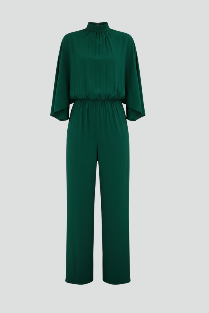 Women’s Jumpsuit with Stand Collar and Wide Legs