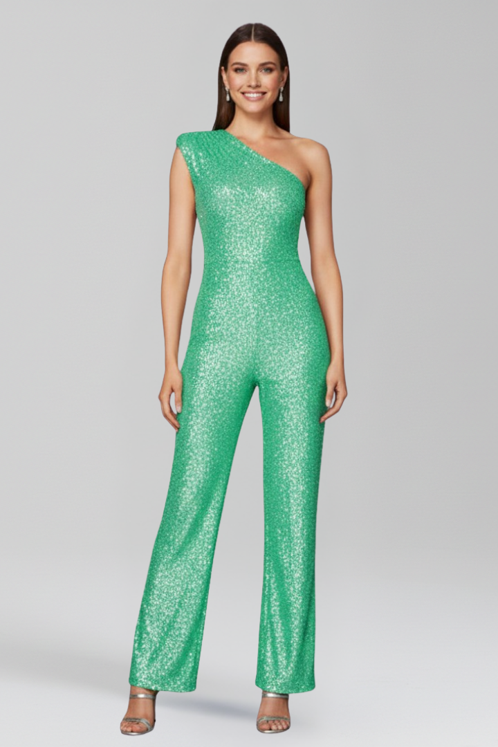 Women’s Jumpsuit with Strapless Neckline and Textured Surface