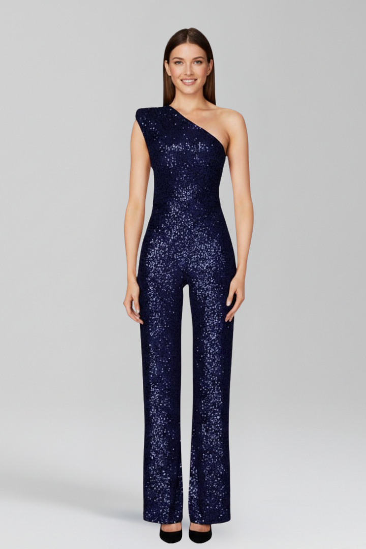 Women’s Jumpsuit with Strapless Neckline and Textured Surface