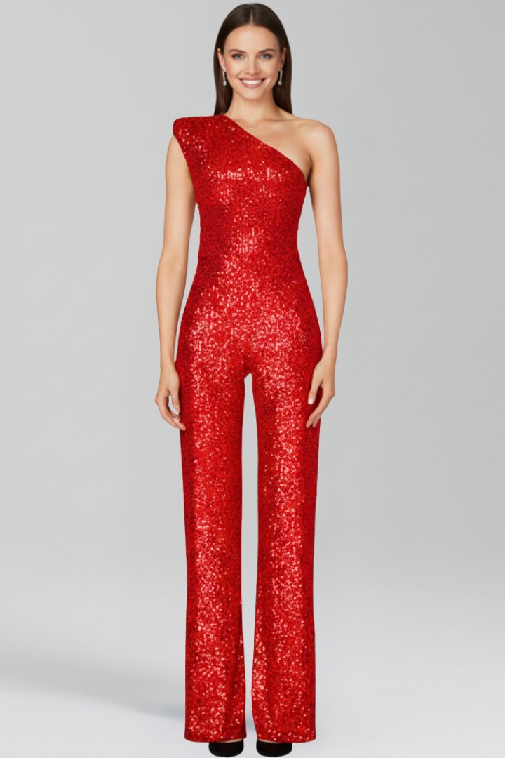 Women’s Jumpsuit with Strapless Neckline and Textured Surface