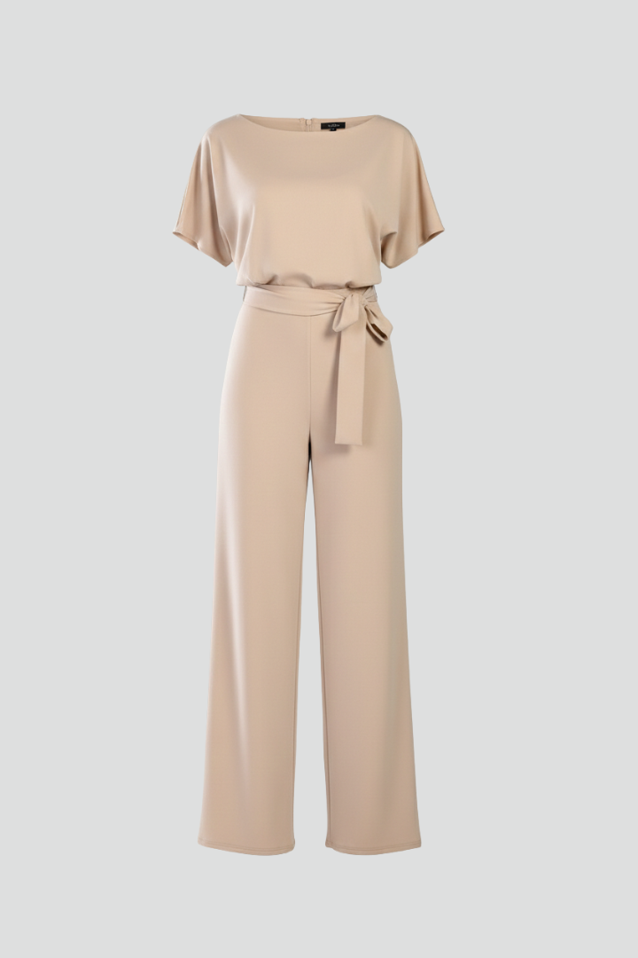 Women’s Jumpsuit with Tie Belt and Wide Legs