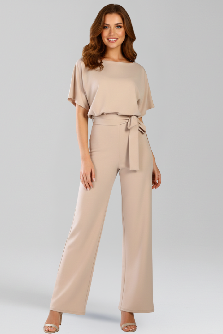 Women’s Jumpsuit with Tie Belt and Wide Legs