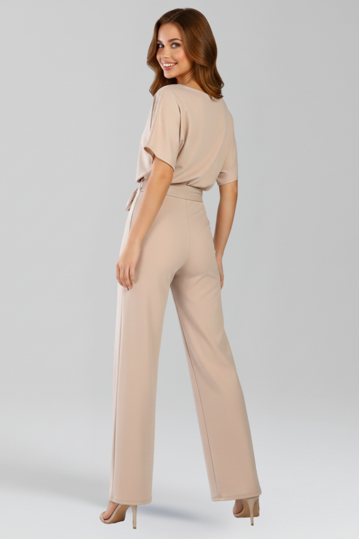 Women’s Jumpsuit with Tie Belt and Wide Legs