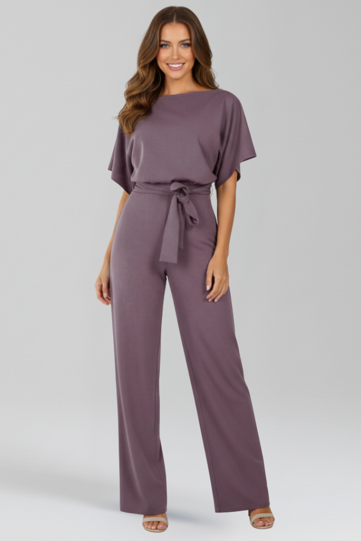 Women’s Jumpsuit with Tie Belt and Wide Legs
