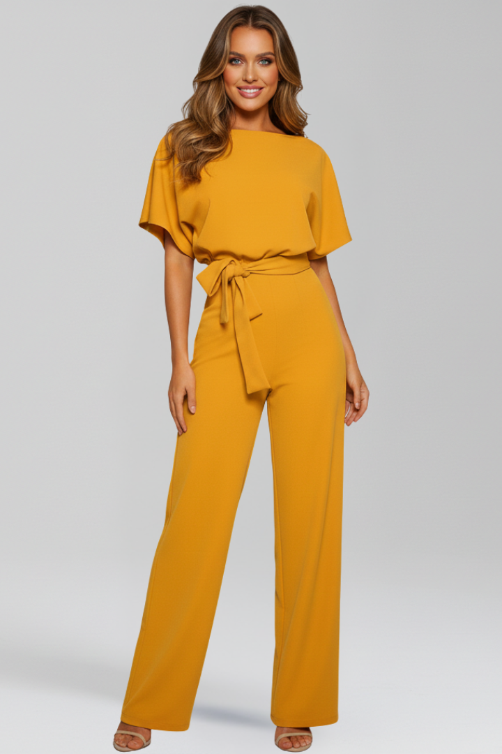 Women’s Jumpsuit with Tie Belt and Wide Legs
