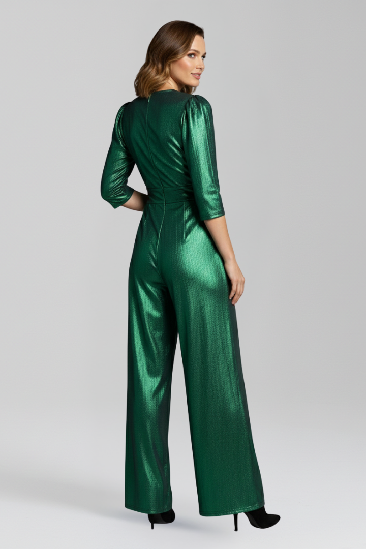 Women’s Jumpsuit with V Neck and Long Sleeves