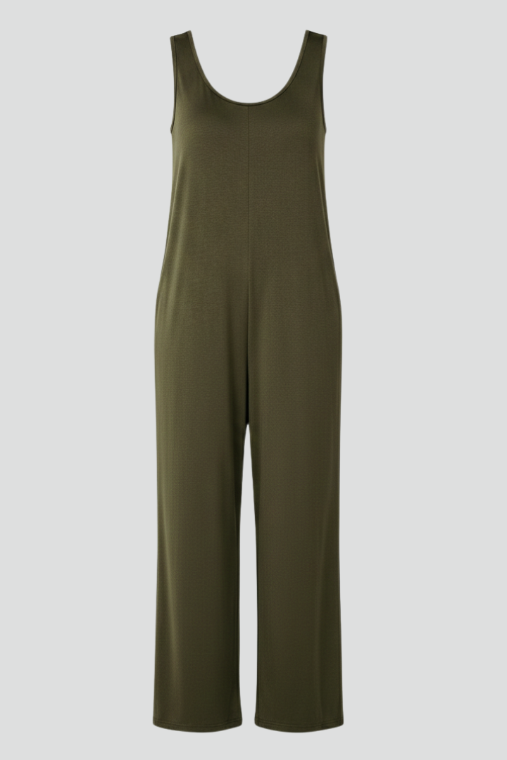 Women’s Jumpsuit with V Neckline and Side Pockets