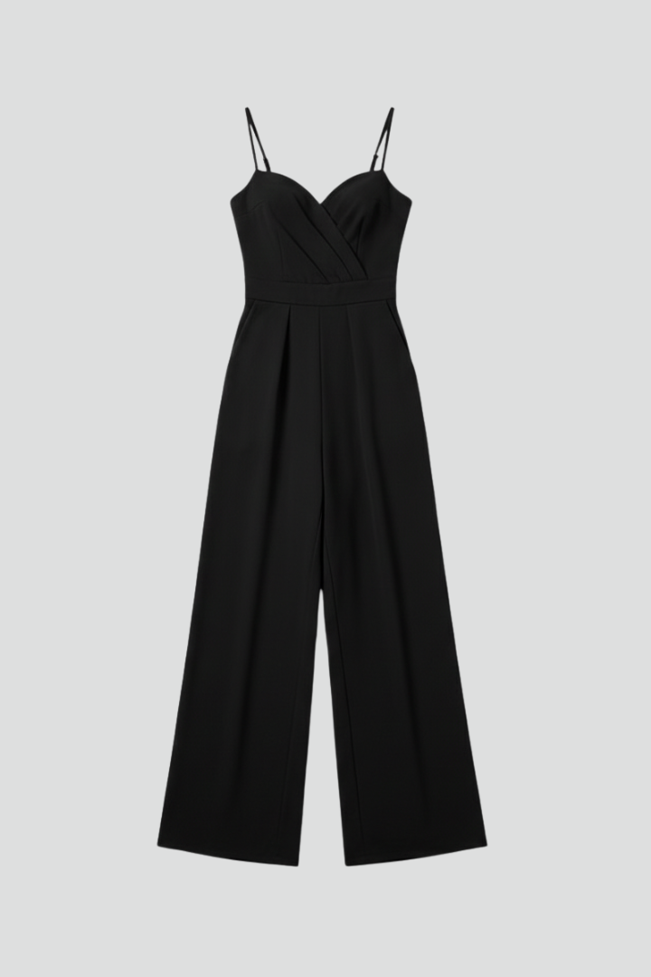 Women’s Jumpsuit with V Neckline and Wide Legs