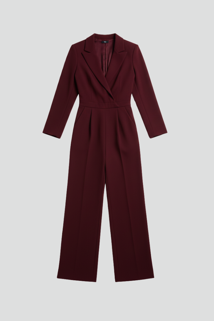 Women’s Jumpsuit with Wrap Front and Defined Waist