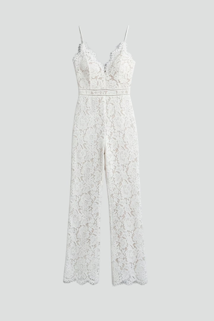 Women’s Lace V-Neck Sleeveless Jumpsuit