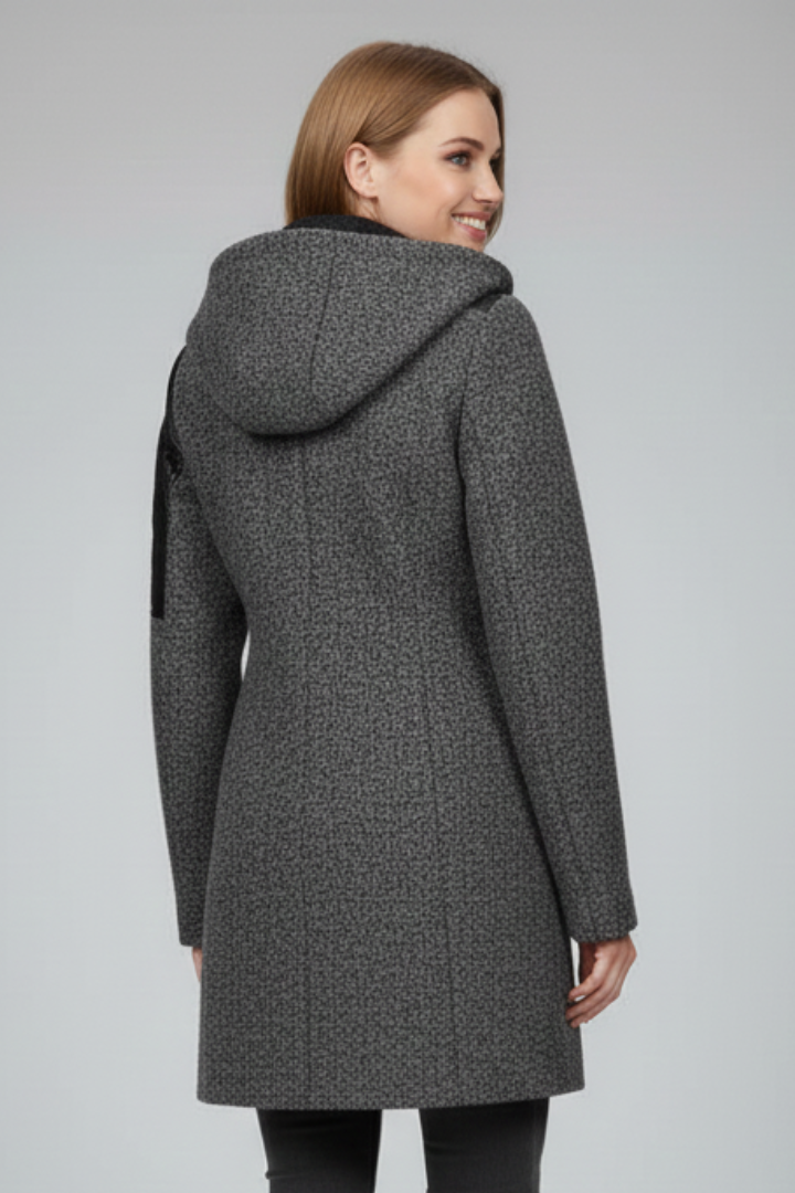Women’s Long Coat with Hood and Zip