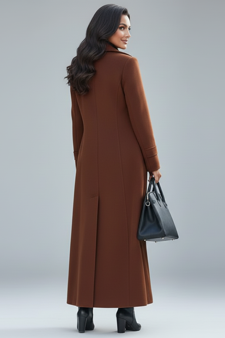 Women’s Long Coat with Shawl Collar and Belt