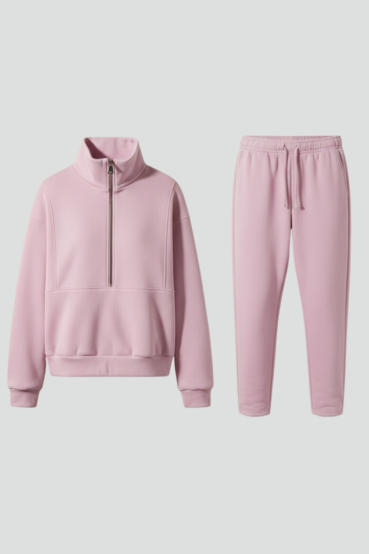 Women’s Lounge Set with Half Zip and Jogger Trousers
