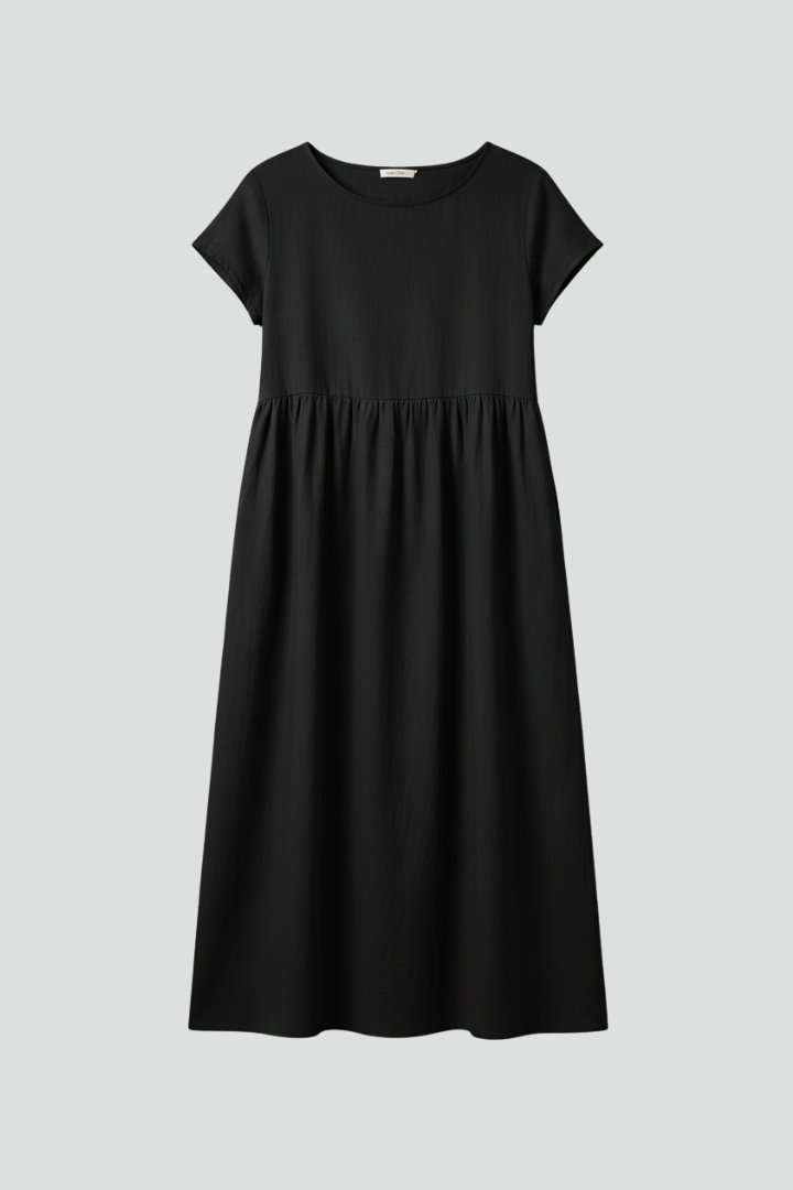 Women’s Maxi Dress with Simple Neckline and Straight Hem