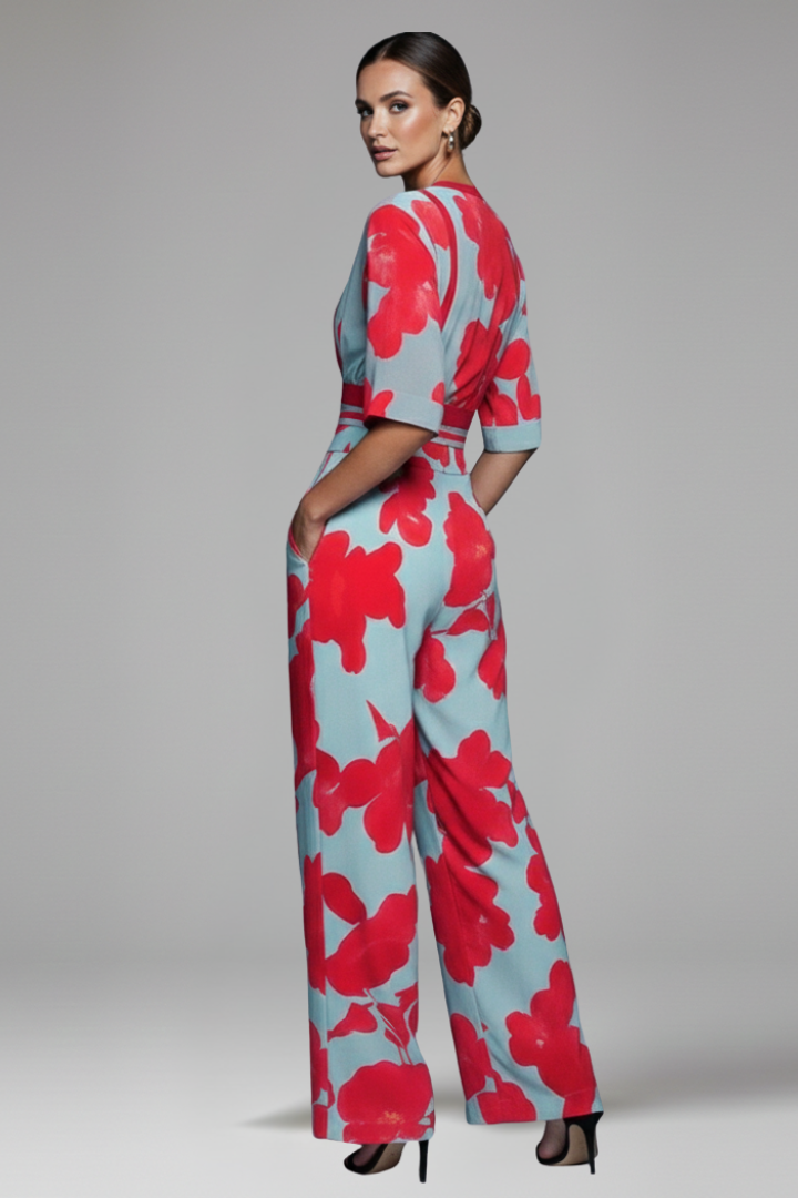 Women’s Maxi Dress with V Neckline and Sleeves