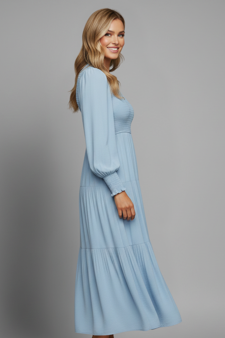 Women’s Midi Dress with Long Sleeves